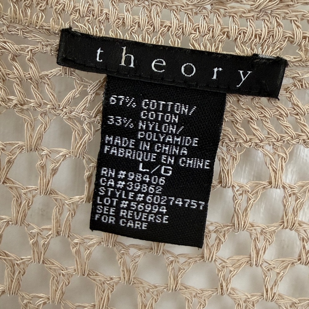 Theory Beige Open-Knit Shrug - Size Large - Picture 4 of 10